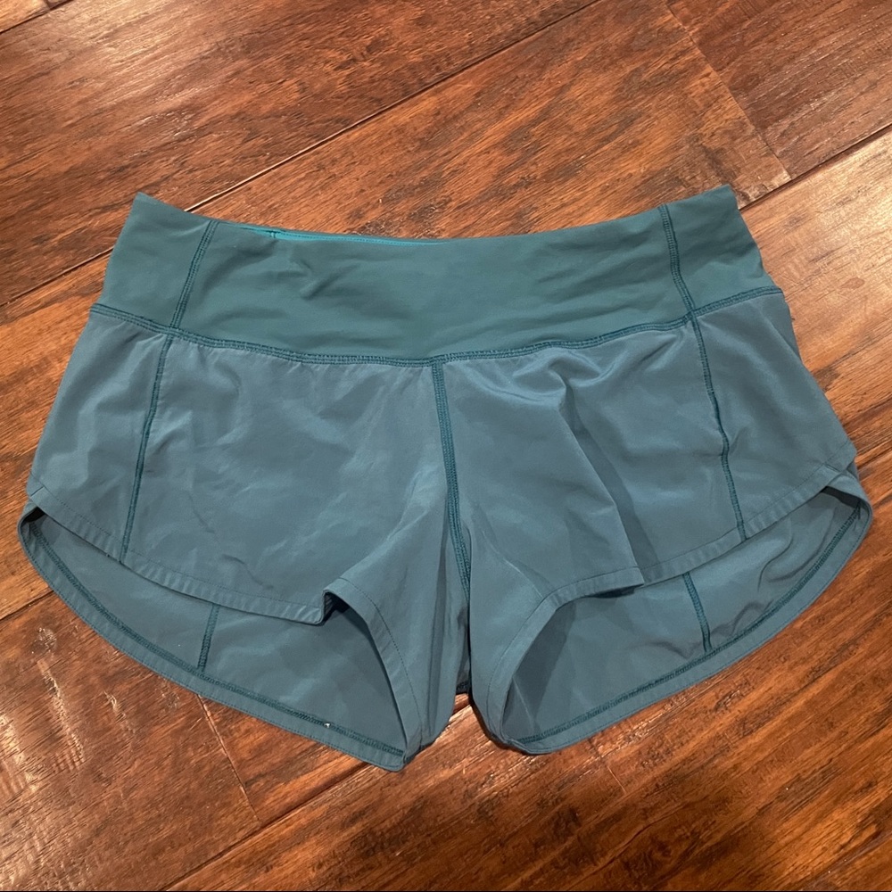 Teal Lululemon Speed Up Shorts
